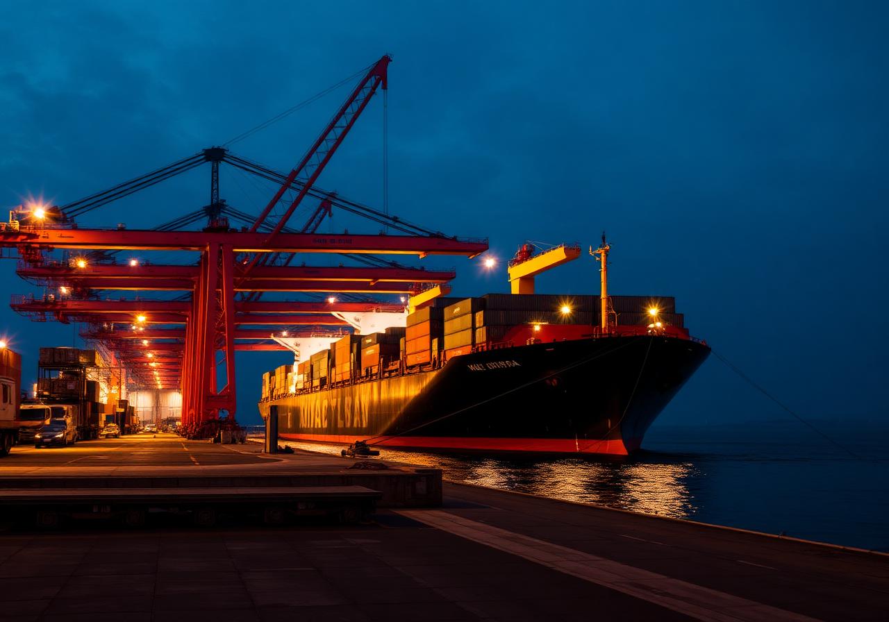 Port at blue hour